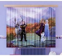 Frozen Paio Di Tende Cameretta per Bambini 180x160cm Viola Elsa Anna Olaf