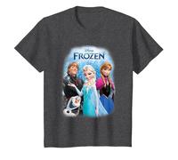 Frozen Poster with Elsa, Anna, Kristoff And Olaf Maglietta, Bambini, Grigio Scuro, 2 Anni