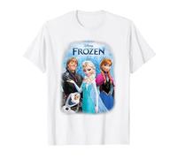 Frozen Poster with Elsa, Anna, Kristoff And Olaf Maglietta, Uomo, Bianco, L