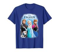 Frozen Poster with Elsa, Anna, Kristoff And Olaf Maglietta, Uomo, Blu Reale, L