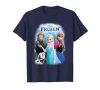 Frozen Poster with Elsa, Anna, Kristoff And Olaf Maglietta, Uomo, Navy, L