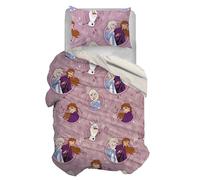 Frozen, Set Copripiumino Singolo Cotone, Rosa, Sacco 155x200, Federa 50x80, Disney, 100% Cotone, Prodotto Ufficiale