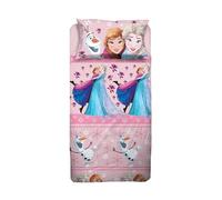 Frozen, Set Lenzuolo Letto Piazza E Mezza, Completo Letto Piazza E Mezza Disney, Lenzuolo Sopra, Lenzuolo Con Angoli, Federa, Rosa, Disney, 100% Cotone, Prodotto Ufficiale