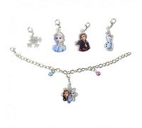 Frozen Set regalo di 2 braccialetti con ciondoli per ragazze, 6 pezzi, Small, Plastica