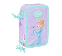 FROZEN SPIRIT - Astuccio scolastico con 37 utili inclusi, astuccio per bambini, ideale per bambini dai 5 ai 14 anni, comodo e versatile, qualità e resistenza, 12,5 x 5,5 x 19,5 cm, viola, M, Casual
