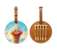 Frozen Yogurt - Borsa portaoggetti per tee da golf, design portatile, facile da organizzare, Marrone, One Size