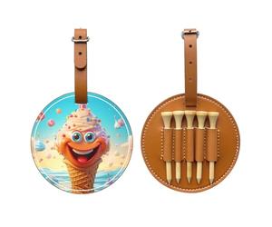 Frozen Yogurt - Borsa portaoggetti per tee da golf, design portatile, facile da organizzare, Marrone, One Size