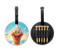 Frozen Yogurt - Borsa portaoggetti per tee da golf, design portatile, facile da organizzare, nero, Taglia unica