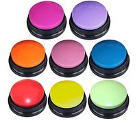 FRQNTKPA Lot de 8 boutons d'enregistrement vocal en 8 couleurs, boutons pour chien pour la communication et le dressage des animaux de compagnie, enregistrement et lecture en 30 secondes, cadeau amusant pour étude, bureau, maison