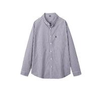 FRSGFCV Camiseta Manga Larga para Hombre, con botones y solapa, Corte Recto a Rayas, cómoda, transpirable, versátil, fácil cuidar, Ideal para Looks informales diario, con bolsillo (Size:L,Color:M)