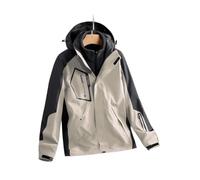 FRSGFCV Giacca da Uomo 3 in 1 per Primavera-Autunno: Antivento, Traspirante, Idrorepellente, Versatile, Elegante, Ideale per Diverse Occasioni, Resistente alle Pieghe e Durevole (Size:XL,Color:Cachi)