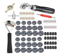Frsoinor Kit di riparazione generale per pneumatici auto e moto, colla in gomma, kit di attrezzi per pneumatici radiali, toppe per pneumatici tubo, 85 pezzi
