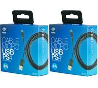 FRTEC - Cavo di ricarica per controller compatibile Playstation 4, Micro USB a USB, Lunghezza 3 metri (Confezione da 2)