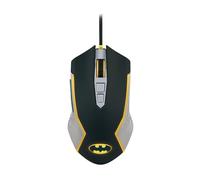 FR-TEC Batman Raton USB hasta 8000dpi - Iluminacion LED Amarillo - Plug and Play - Cable Trenzado de 18m - Color Negro/Gris/Am