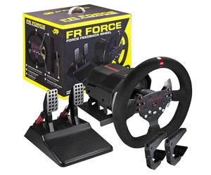 FRTEC - Volanti da Corsa FR FORCE con Pedali, Force Feedback 3,2 Nm, tecnologia ForceSense, doppio motore, ingranaggi e asse in acciaio, finitura in Alcantara per PS4, Xbox Series X/S, Xbox One e PC.