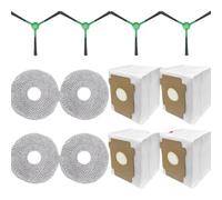 FRTmvg Kit di 12 pezzi di ricambio per iRobot Roomba Plus 405/505 Combo - Include 4 spazzole laterali, 4 panni mocio e 4 sacchetti per la polvere | accessori durevoli per aspirapolvere per prestazioni