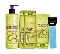 FRUCTIS LINEA HYDRA RICCI : 2XSHAMPOO 250 ML + BALSAMO 200 ML + CREMA TRATTAMENTO SENZA RISCIACQUO 400 ML + FASCIA PER CAPELLI