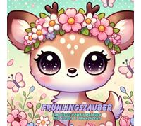 "Frühlingszauber" - ein niedliches Kawaii-Malbuch für Kinder ab 4 Jahren und Erwachsene: Lass den Frühling rein und entspanne. Male 50 süße Tier und Blumenmotive aus.