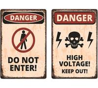 FrugeL Tinplate No Trespassing Sign, set di 2, perforato, sicurezza (H.V.k)