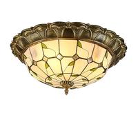 Fruid Lampada da Soffitto Classica in Vetro Colorato in Stile Tiffany Cintage da 40/52cm per Sala da Pranzo,Soggiorno,Scala,Foyer,Ingresso,Casa(D:52cm, Leaf)