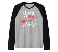 Fruit Apple Eye Love Romantic Lovely Gift Idea Apple of Eye Maglia con Maniche Raglan