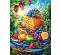 Fruit Basket in Magical Meadow Puzzle 300 Pezzi Multicolore Paesaggi Classici Magical Accompany Fairy Tale Rompicapo Sfida Difficile Impossibile Giochi Da Tavolo Familiare Regalo Natale 300 PCS
