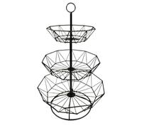 Fruit Bowl Holder - Fruit Basket - 3-Tier Geometric Fruits Organizer - Detachable Drain Basket For Fruits & Veggies - Multifunctional countertopp Storage Baskets For Home Kitchen Vegetables Snacks