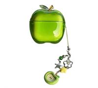 Fruit Case Custodia trasparente in gomma morbida TPU rosso verde a forma di design per AirPods Pro 3 carino custodia protettiva unica con dettagli realistici The for Christmas (verde)