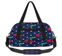 Fruit Cherry - Borsone da viaggio per bambini con ciliegia, a pois, leggero, per sport, palestra, weekend, viaggi, danza, Ciliegia, 18.5L x 7.8W x 9.4H