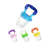 Fruit Ciuccio per Frutta per Bambini,4 PCS Ciuccio di Frutta Fresca per Neonati Infuso Silicio Baby Food Feeder per l'alimentazione di Integratori per Alimenti S M L