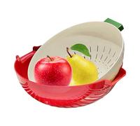 Fruit Cleaner Bowl, Vegetable Basket Bowl, 10,63 x 9,84 x 3,94 Inches -Layer Design, Efficient Rinsing, Rotatable Drain System, Washing Colander for Kitchen Home and Apartment