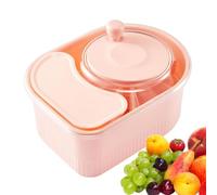Fruit Cleaner Spinner, Rotating Hand-Crank Washer, Multifunctional Potato Scrubber with Lid, Easy Drain Salad Washing Tool, 12.6x7.48x6.1 Inches, for Kitchen, Home Use