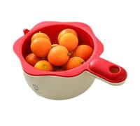 Fruit Cleaning Basket, Handy Strainer Bowl, Compact Wash Container with Handle, Sturdy Mesh Colander, Fruit Rinsing Tool with Smart Design, Vegetable Washer for Home Cooking and Parties