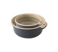 Fruit Colander, Double Layer Draining Basket with No Slip Base for Kitchen, Stackable Wash & Rinse Bowl, Salad Prep, Pasta Cleaning, Rice Rinsing, Meal Prep, Vegetable Washing, Daily Cooking Use