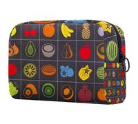 Fruit Collection - Trousse da donna, per articoli da toeletta da viaggio, grande, pratica borsa organizer con cerniera, Multi, 18.5x7.5x13cm/7.3x3x5.1in, Beauty case