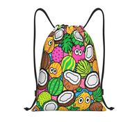 Fruit Colorful Cute Sacca Pieghevole Borsa Coulisse Stringa Gym Sack per Donna Shopping Uomo 36X42Cm