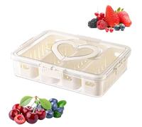 Fruit Container - Fruit Container For Fridge | Drainable Fresh Fruits Containers | Sealed Organizer Box Portable Storage Tray For Vegetables Kitchen Lunch Food Pantry Travel Snacks Salad Office Use
