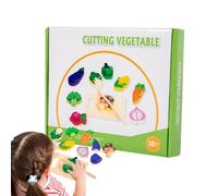 Fruit Cutting Toy, Wooden Learning Game, 7.87 Inches Children Food Set, Preschool Skill Builder, Fine Motor Training Kit, Educational Play Activity for Kids, Girl, Boy, Home, Classroom, and Nursery