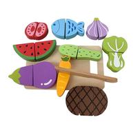 Fruit Cutting Toys, 10 pezzi Wooden Pretend Play Set, Interactive Fine Motor Activity, Realistic Design for Kids, Preschool, Role Playing Learning Fun, 7,68 x 4,72 x 2,17 pollici