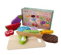 Fruit Cutting Toys, Wooden Educational Play Set, Interactive Fine Motor Skill Builder with Safe Pretend Tools for Preschool Learning, Role Playing, Family Fun, 7.68x4.72x2.17 inch