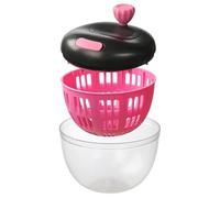 Fruit Dryer Spinner, Vegetable Dryer Spinners, Strainer Shredder Bowl, 800ml Food Washing Container, Multi-Use Colander for Kitchen, Travel, Cooking Prep, Home Use, Picnic, Black and Pink