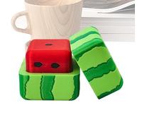 Fruit Game Dice, Cartoon Tabletop Chips, Fun-Shaped Educational Math Props, Plastik Dice Pieces, Kids Adults Family Board Games Preschool Classroom Indoor Birthday, 4x4x4cm Green Red