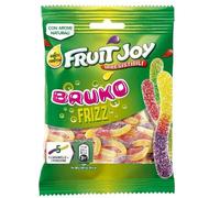 Fruit Joy Bruko Frizz 80 gr Sour Worm - Caramelle Gommose Frizzanti Gusto Frutta Con Aromi Naturali - Senza Glutine