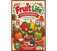 Fruit Life: A Cozy Coloring Book with Cute Fruit Characters Living Their Everyday Adventures - Bold & Easy Designs for Relaxation and Stress Relief (40 Adorable Pages for Adults & Teens)