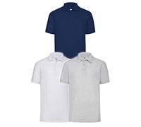 Fruit of the Loom 3 pezzi Premium Polo da uomo M L XL 2XL 3XL anche in set di colori + 1 blocco note HL, S
