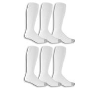 Fruit of the Loom 6 Pack Over The Calf Tube Socks Calze robuste, Bianco/Giardino opulento, 37.5-46 EU (Pacco da 6) Uomo