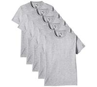 Fruit of the Loom 61-212 Heavy Cotton Tee Maglietta da Uomo, pacco da 5 pezzi, Grigio (Erika-Grau), XL