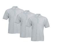 Fruit of the Loom 63-402-0 Polo, Grey (Heather Grey 94), 5XL (Pacco da 3) Uomo
