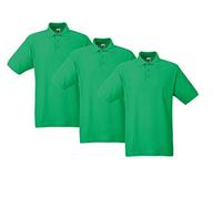 Fruit of the Loom 63-402-0 Polo, Meadow Green, XXL (Pacco da 3) Uomo