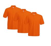 Fruit of the Loom 63-402-0 Polo, Orange, M (Pacco da 3) Uomo